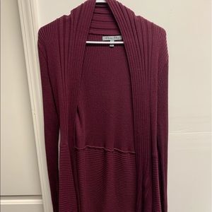 Maroon long sleeve cardigan